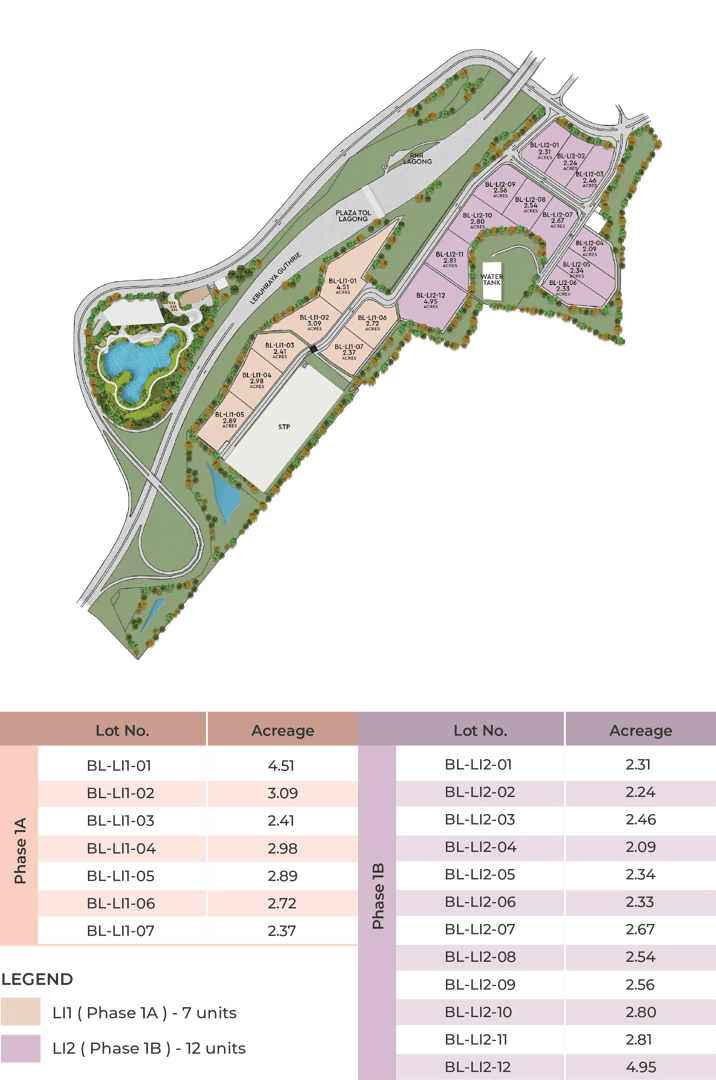 Mobile siteplan layout of Elmina Business Park 2