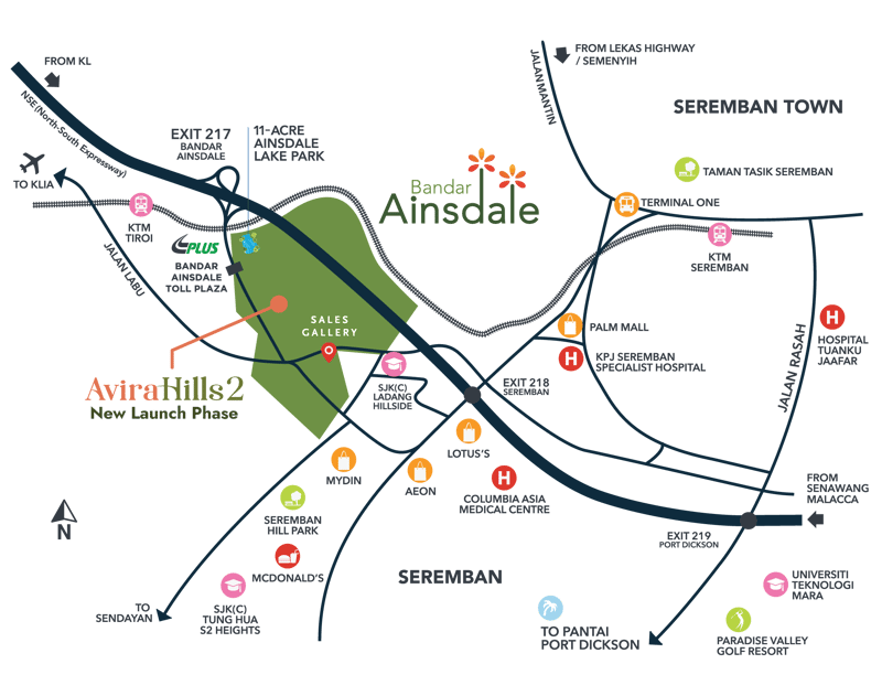 Avira Hills 2, Seremban Location Map
