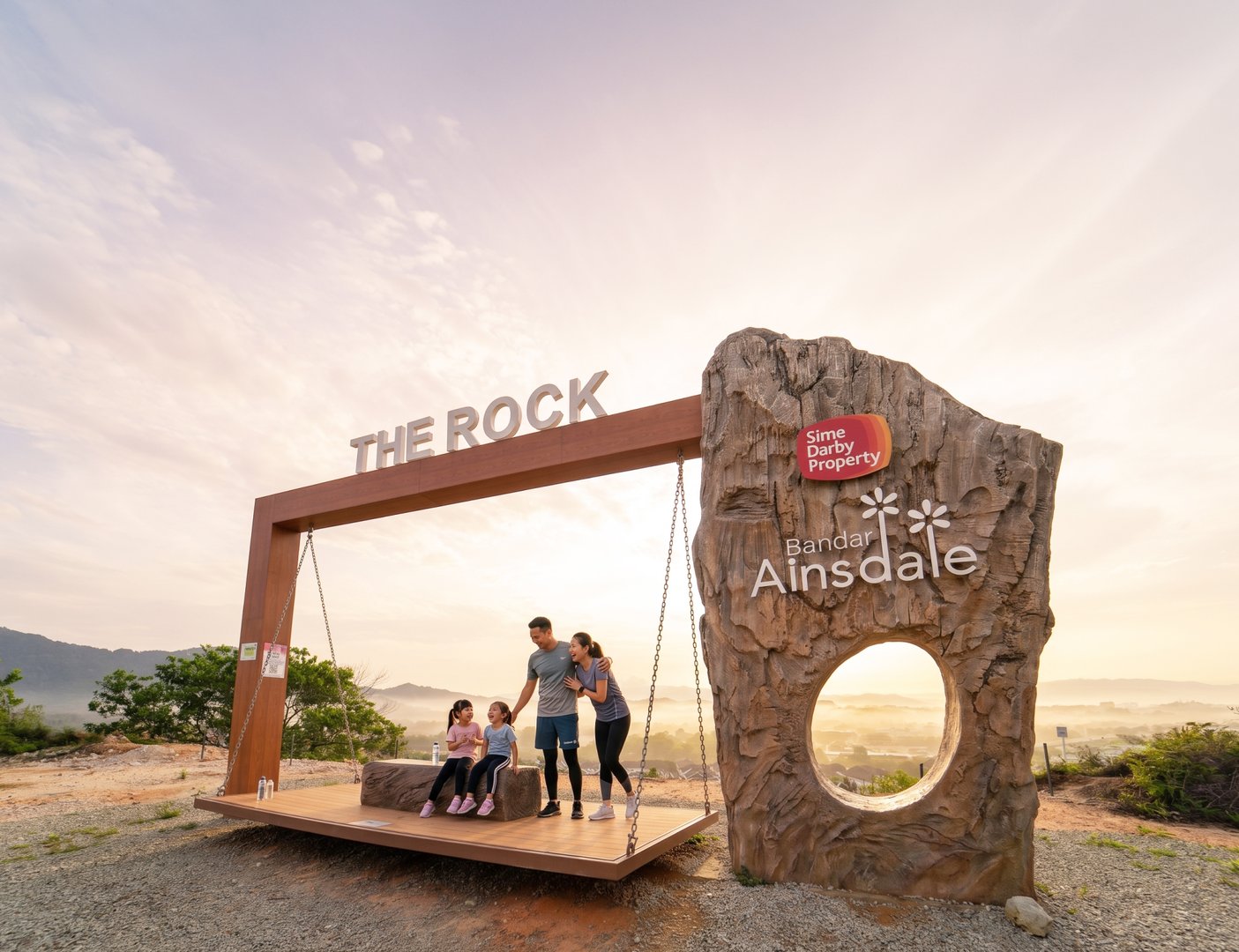 Panoramic view of Bandar Ainsdale from The Rock hiking trail