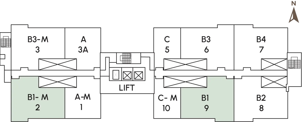 Type B1 unit layout diagram