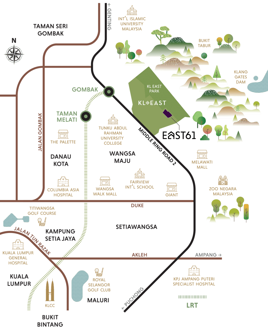 East 61 Location Map