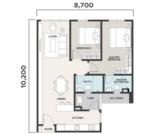 Type A floor plan mobile