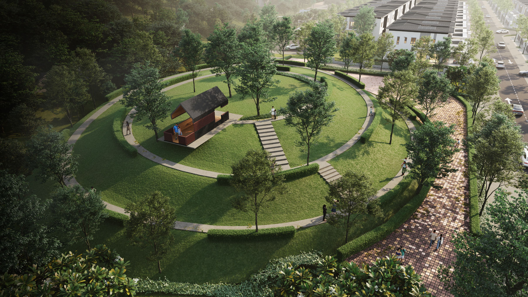Artist’s impression of ridge hills and lookout pavilion