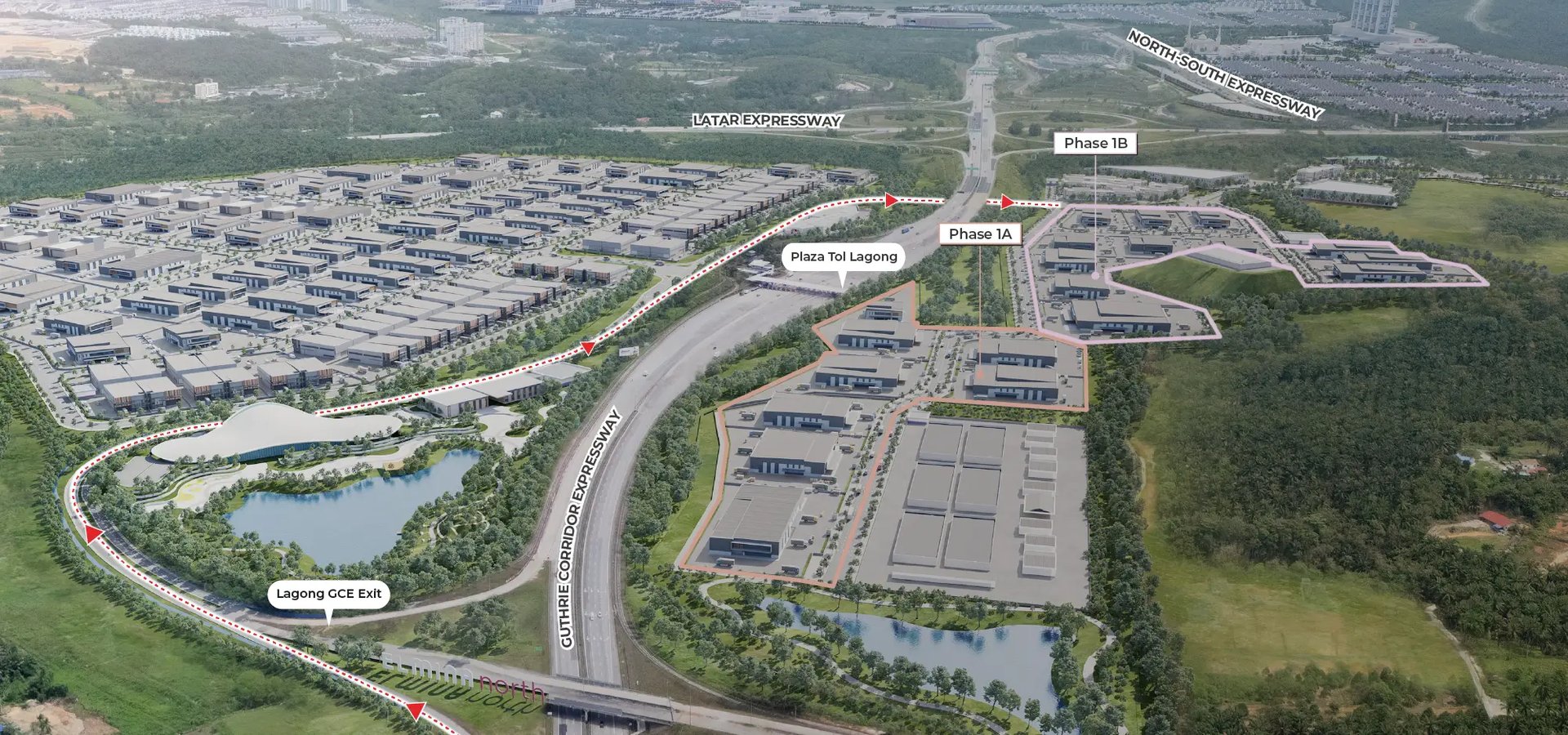 Desktop aerial overview of Elmina Business Park 2
