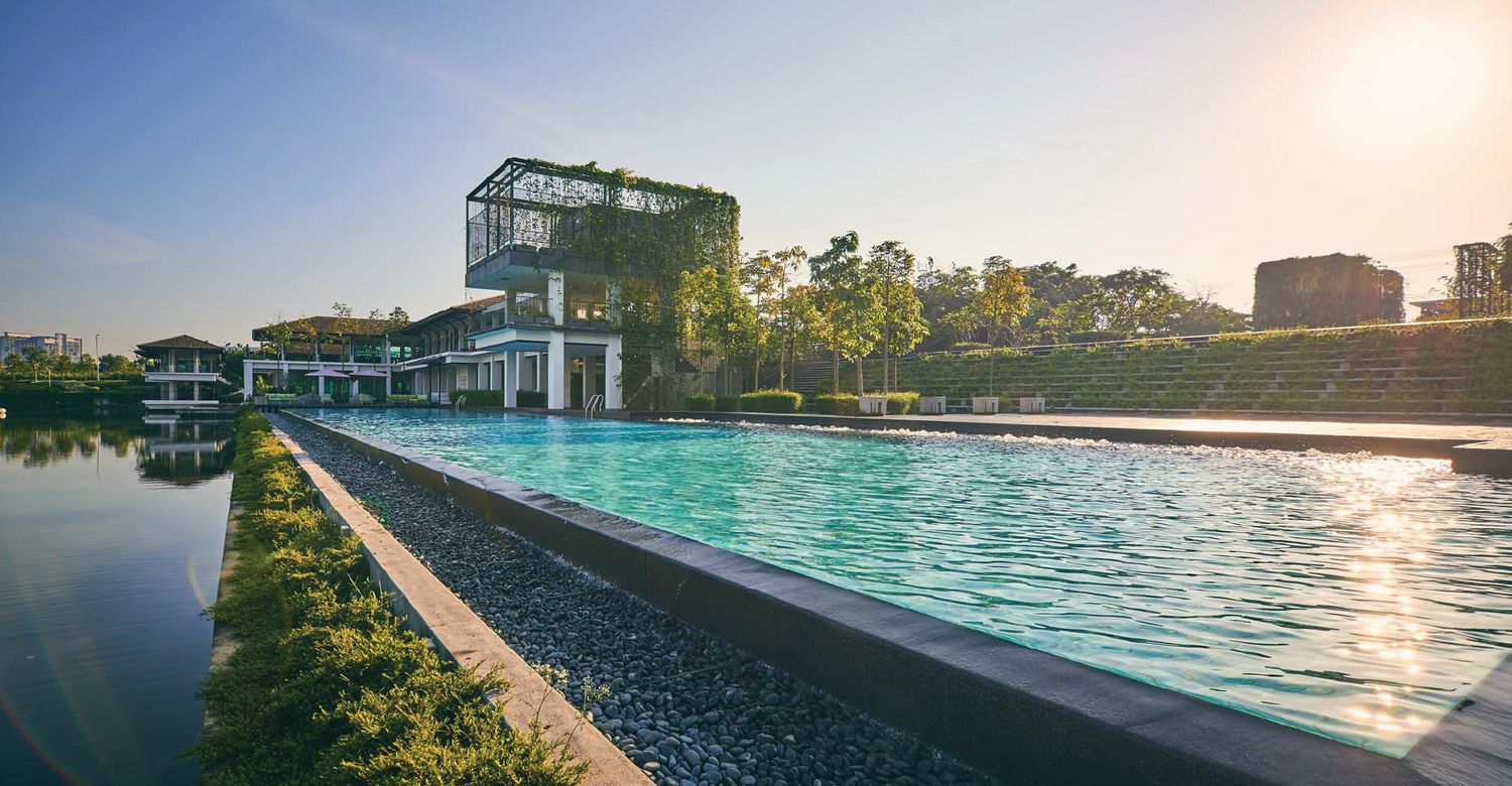 Private clubhouse offering panoramic views of the surrounding scenic waterways