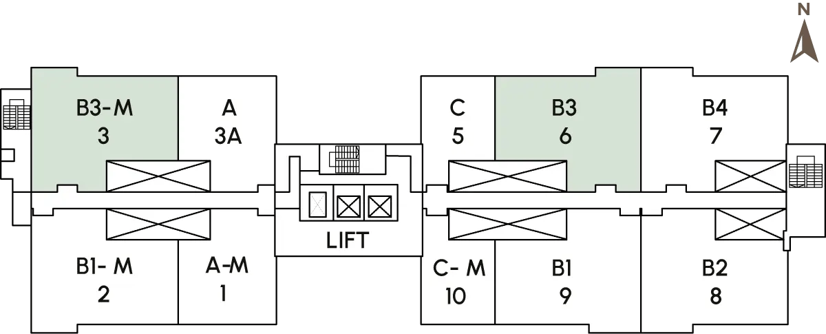 Type B3 unit layout diagram