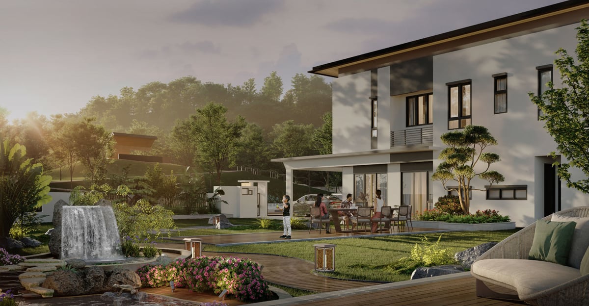 Artist’s impression of Type S1 semi-detached home side garden