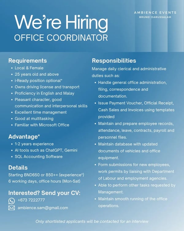 Office Coordinator - Ambience