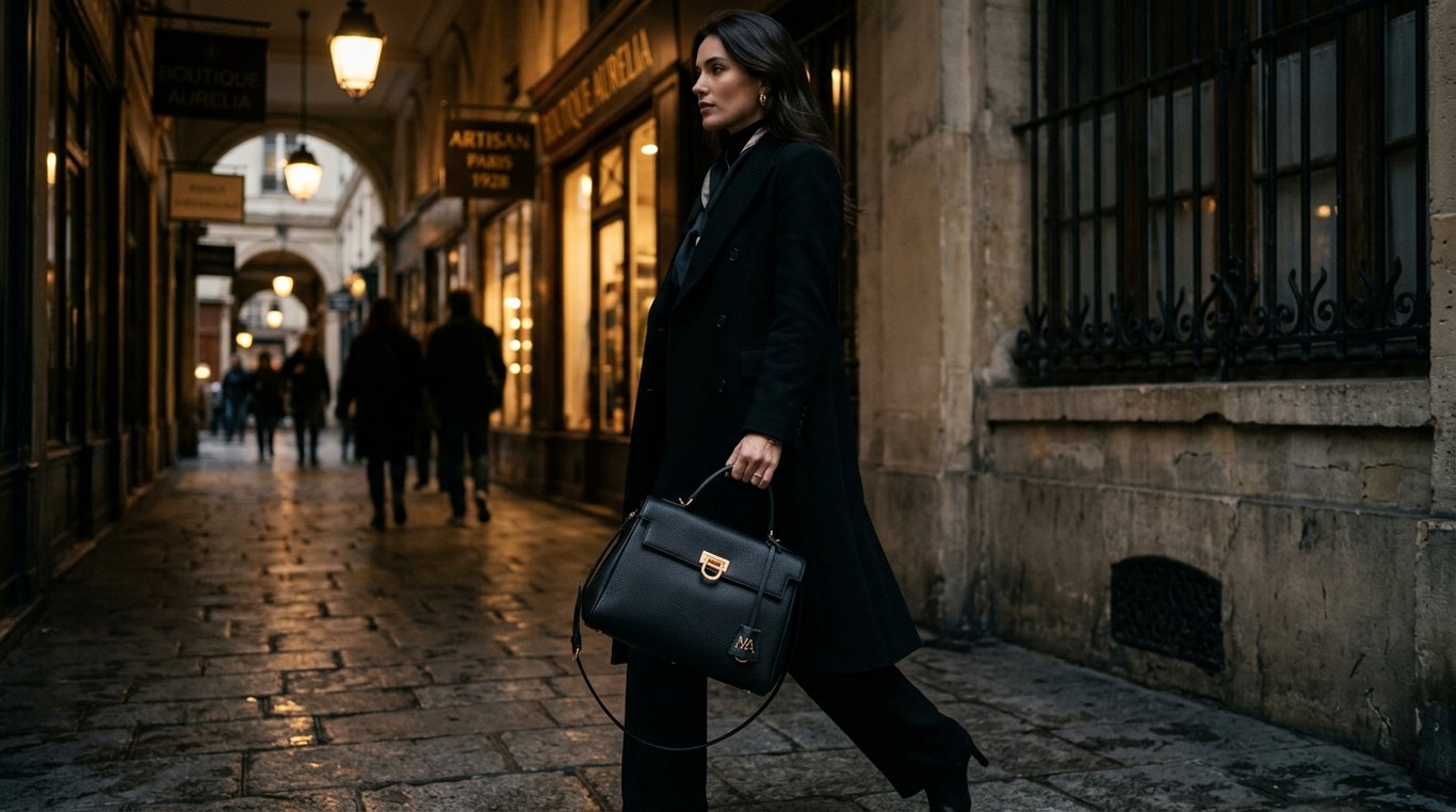 Sac en cuir noir de luxe