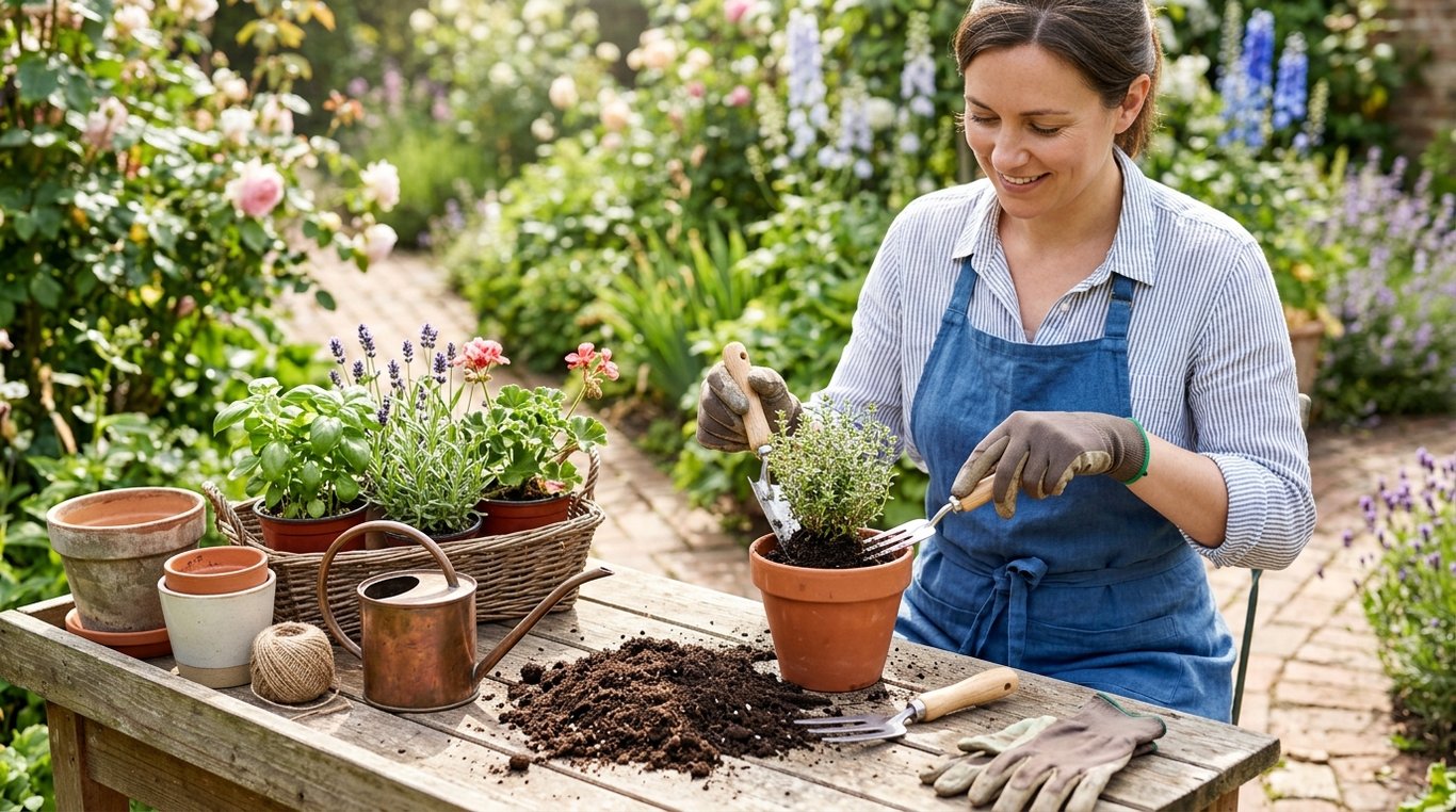 Truelle de précision en acier avec manche en bois, idéale pour les plantations
