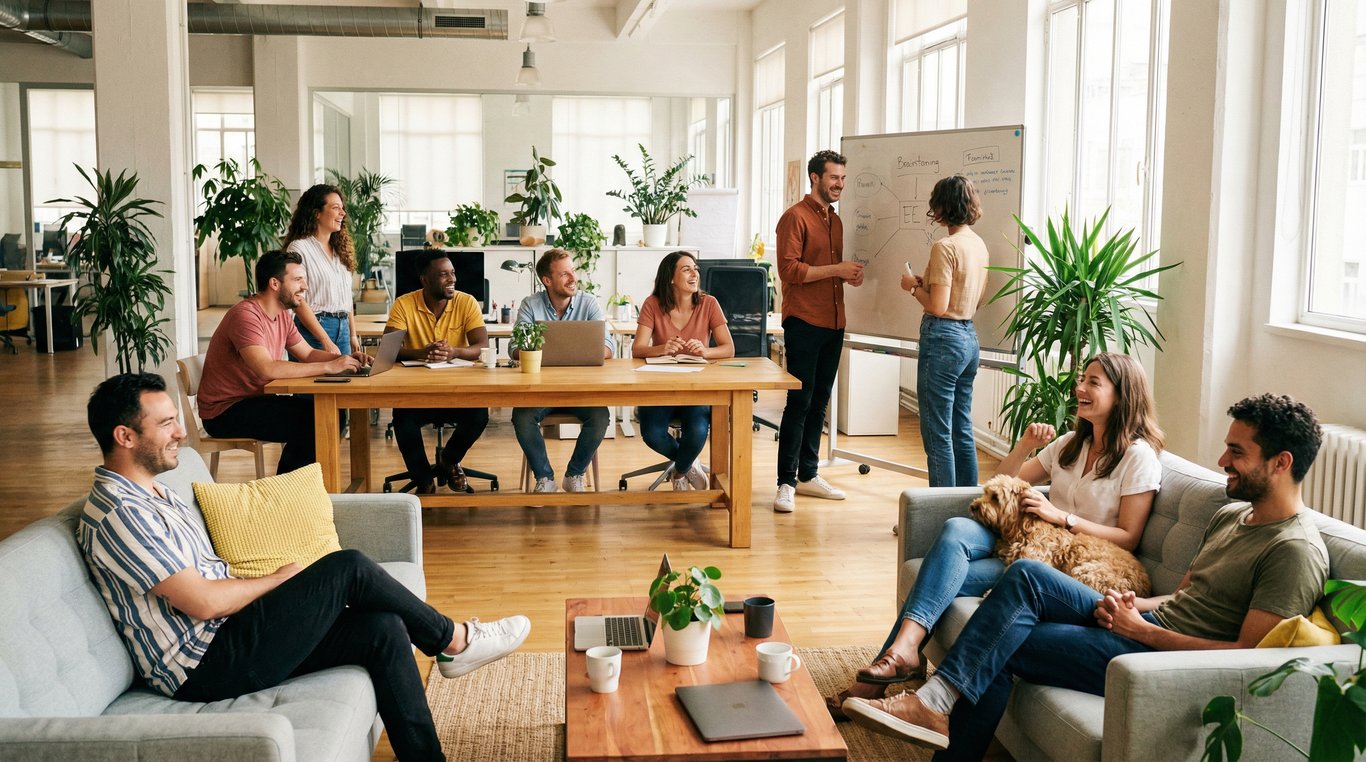 Portrait professionnel et chaleureux d'une dermatologue en blouse blanche élégante, souriante, dans un cabinet médical lumineux