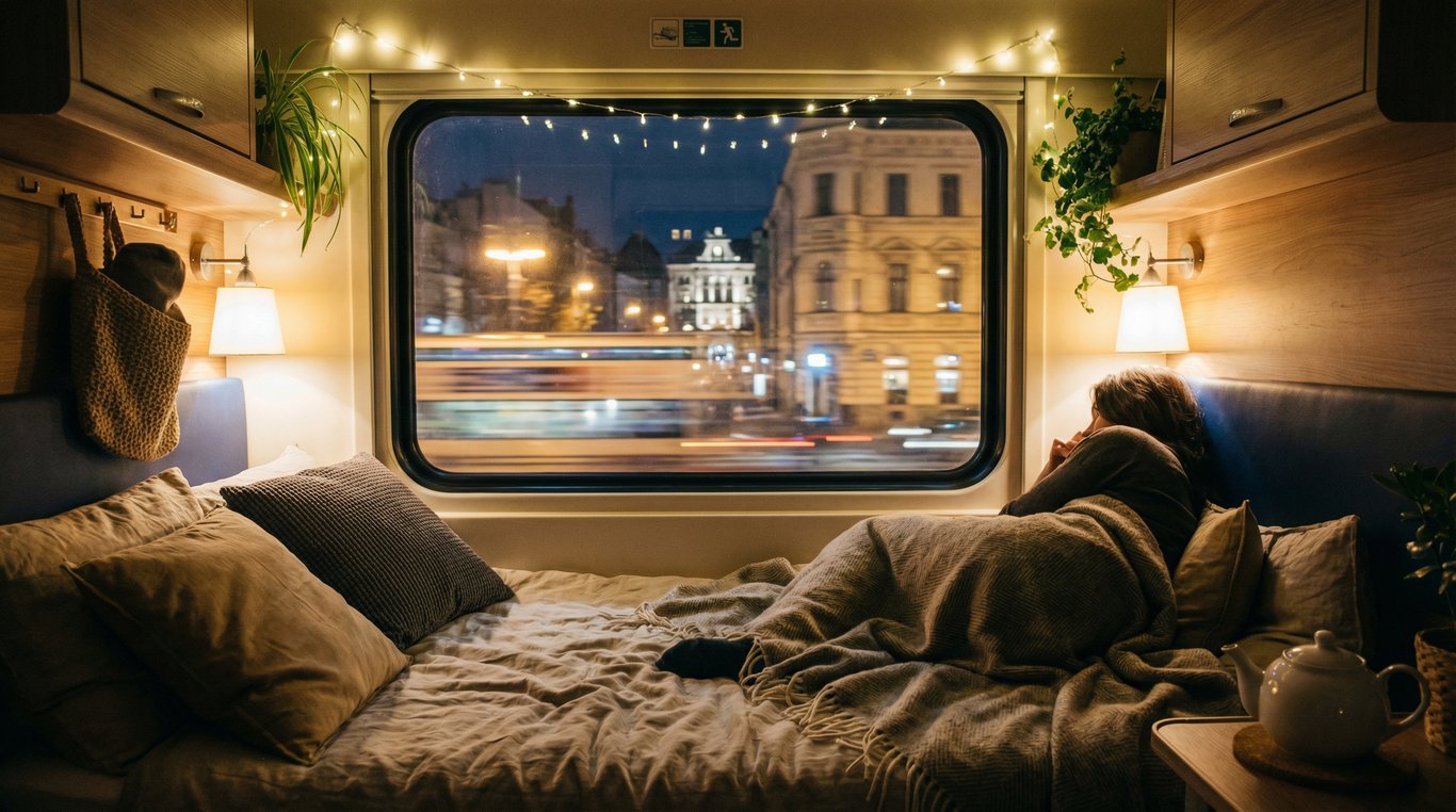 Compartiment de train de nuit moderne