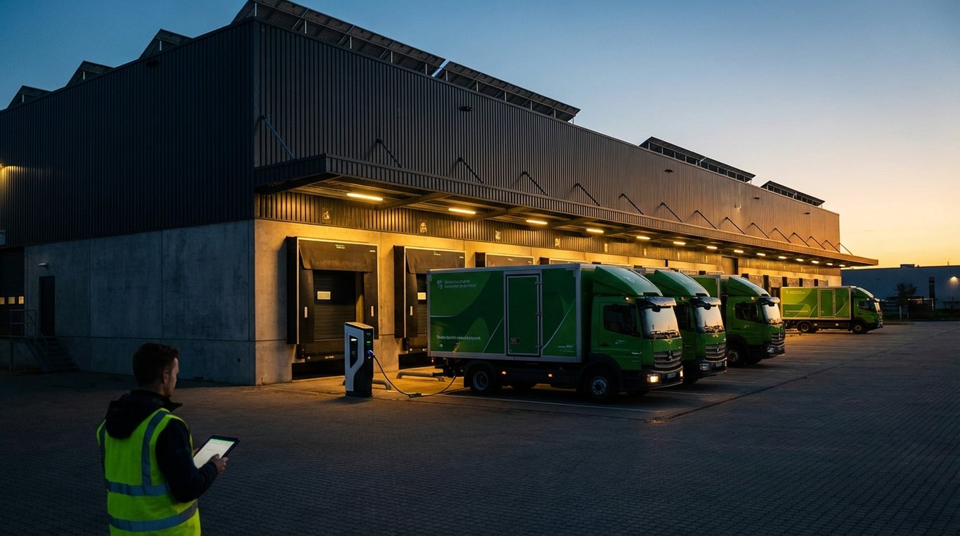 Dashboard numérique affichant les statistiques de réduction d’émissions CO₂ pour une flotte d’entreprise