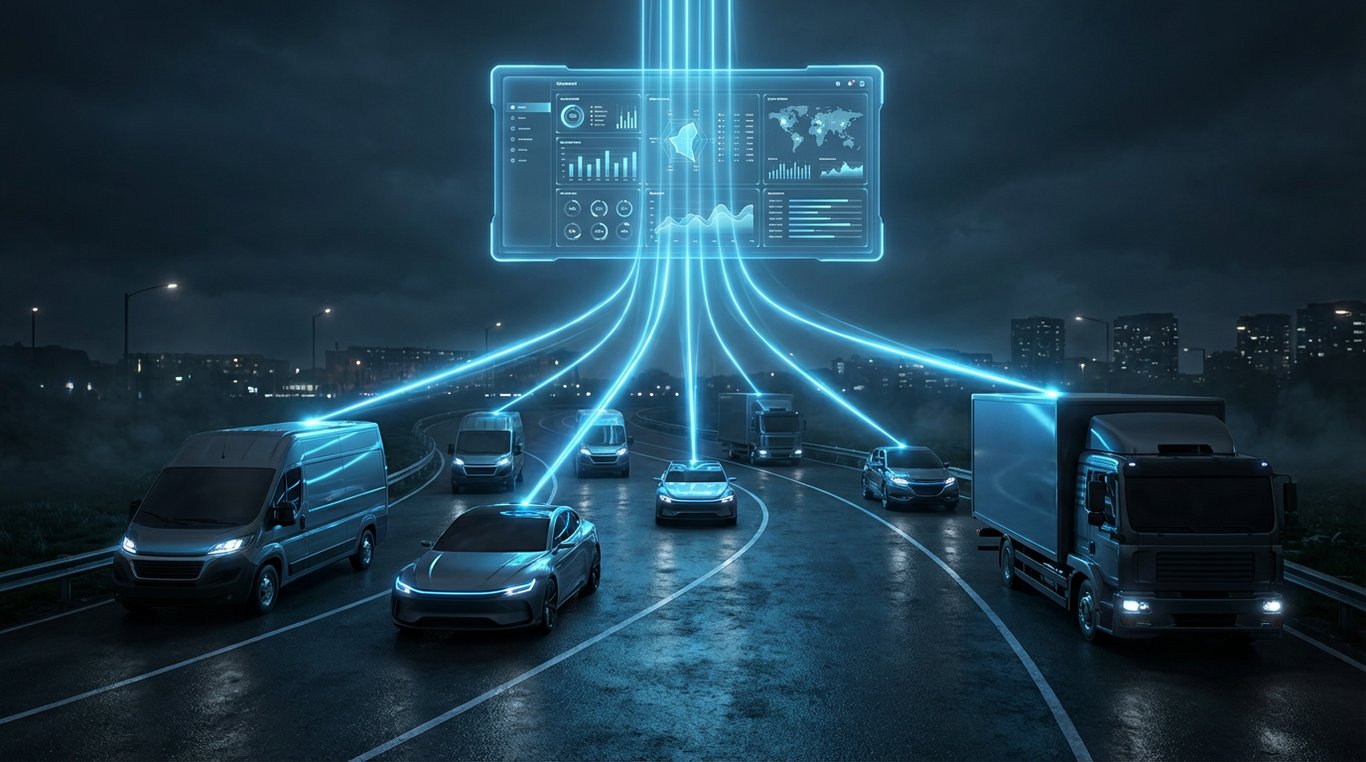 Tableau de bord holographique et flotte de véhicules connectés 3D