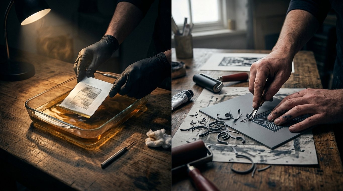 Détail d'une linogravure