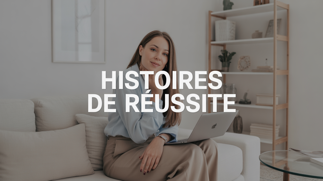 Portrait professionnel souriant d'une personne en tenue business casual, regardant vers l'avenir, éclairage studio doux