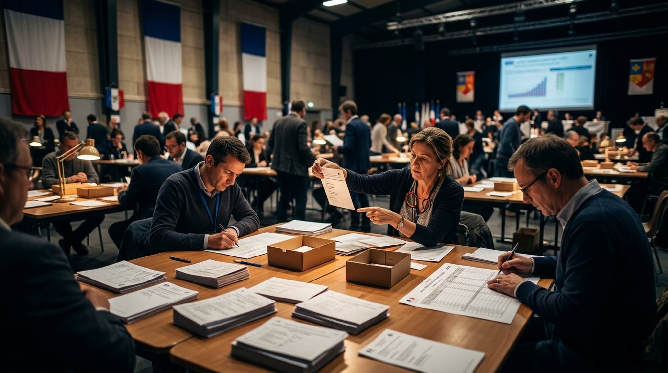 Carte des résultats des dernières élections régionales avec codes couleurs par parti