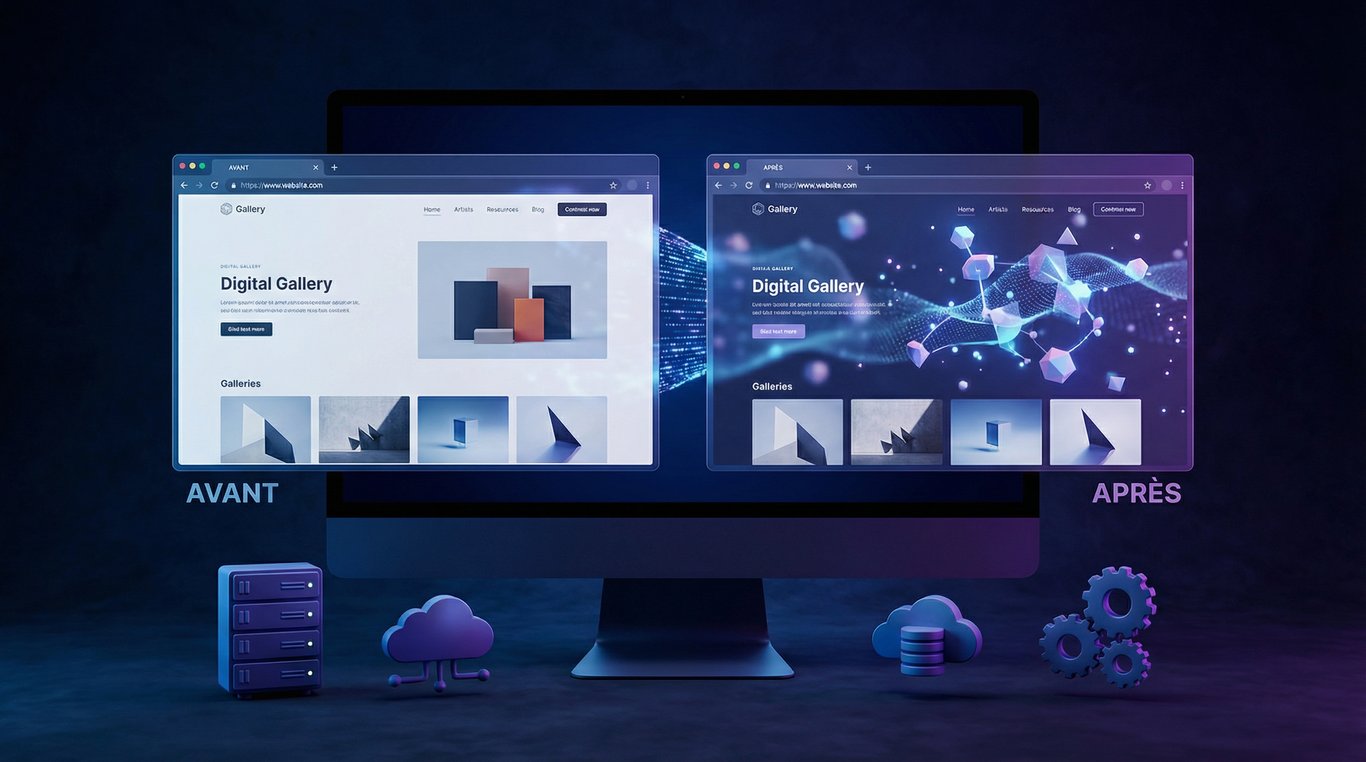 Capture d’écran d’un site client avant l’intégration de GraphHub