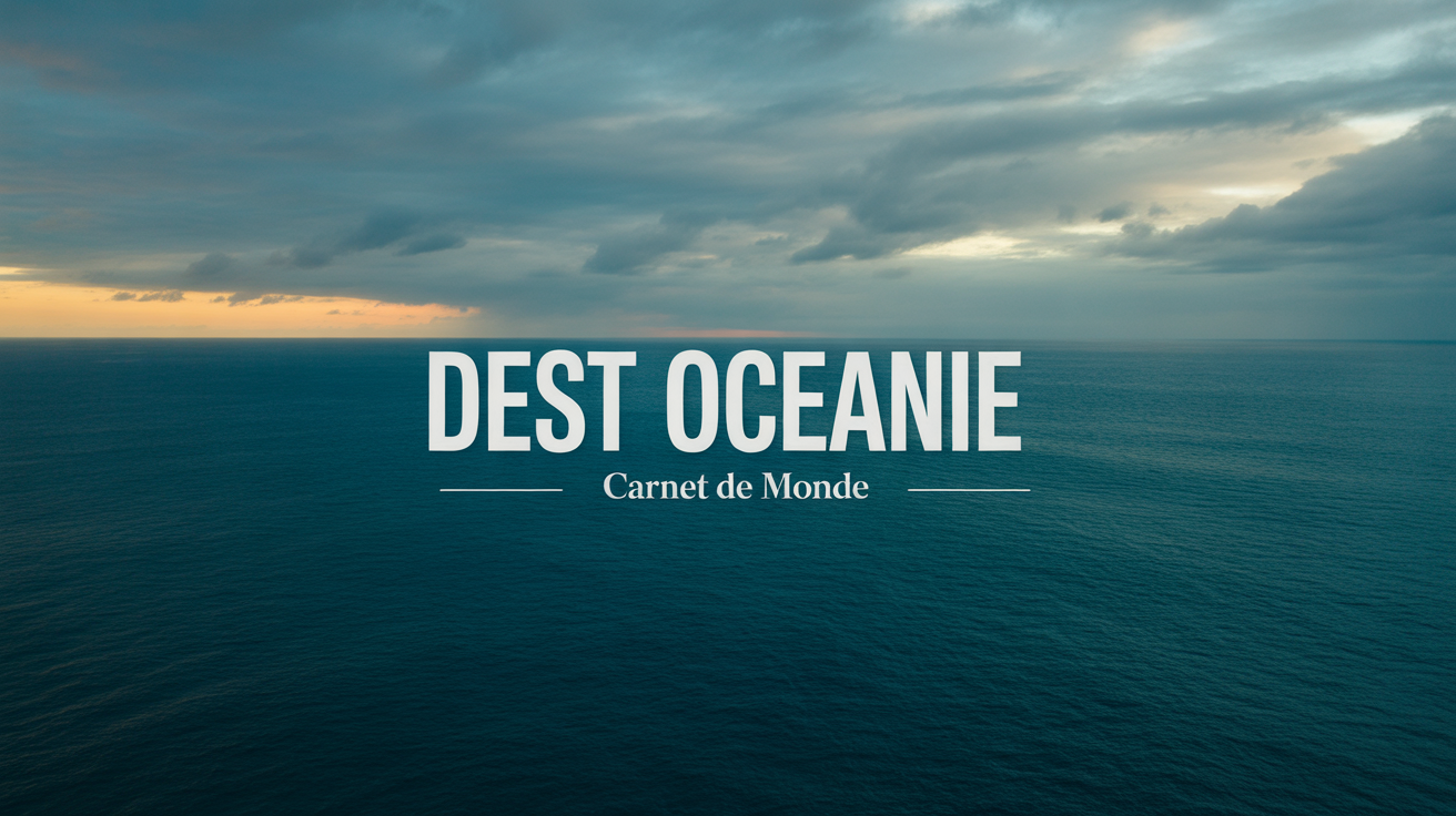 Carte minimaliste de l'Océanie avec textures naturelles