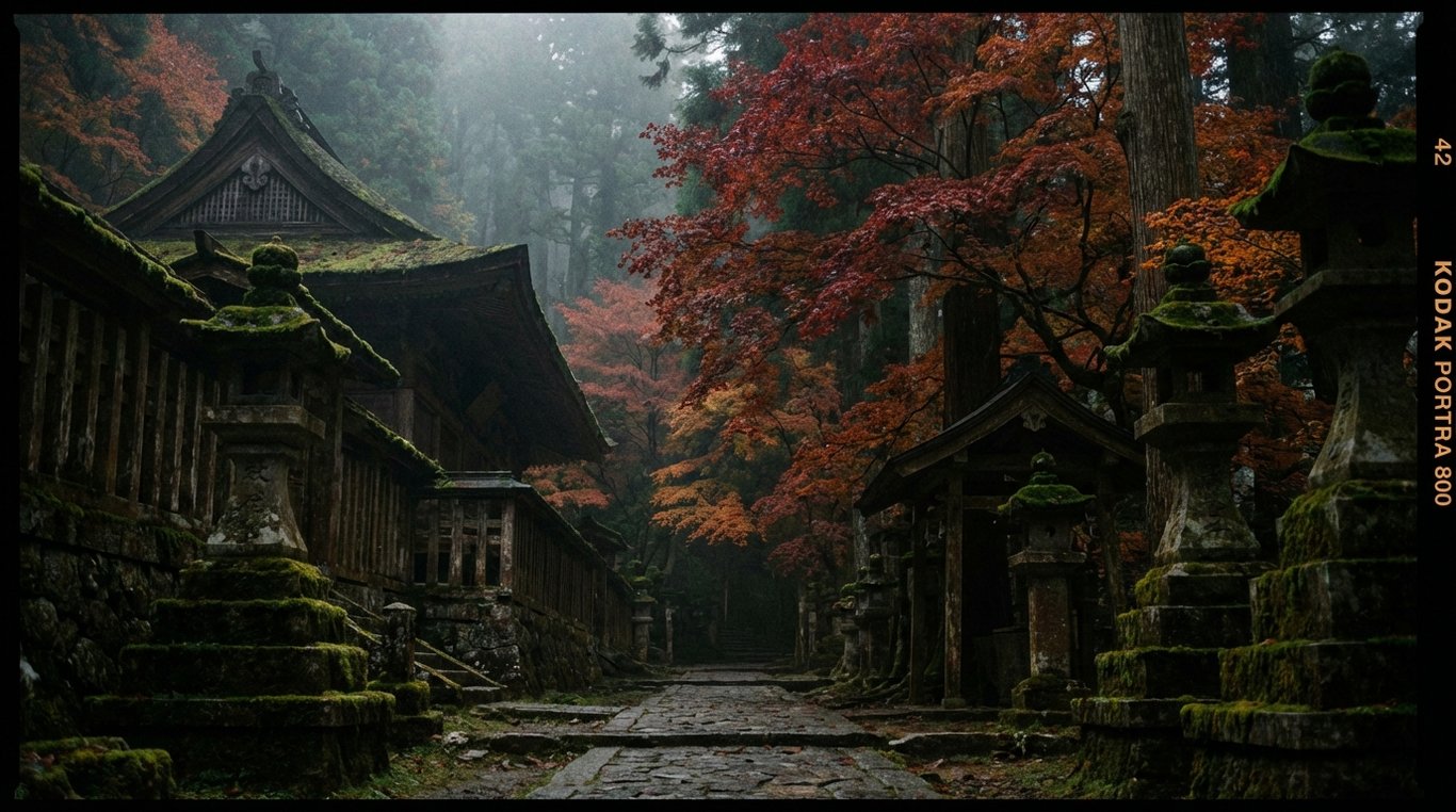 Jardin zen traditionnel japonais à Kyoto, pierres couvertes de mousse et feuilles d'érable