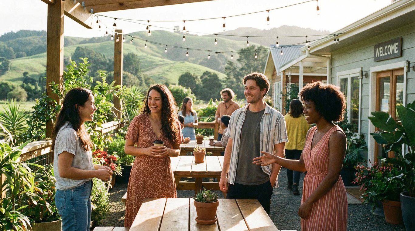 Gros plan sur une main tendant une clé de contact électronique moderne avec le logo EcoTraction flou en arrière-plan