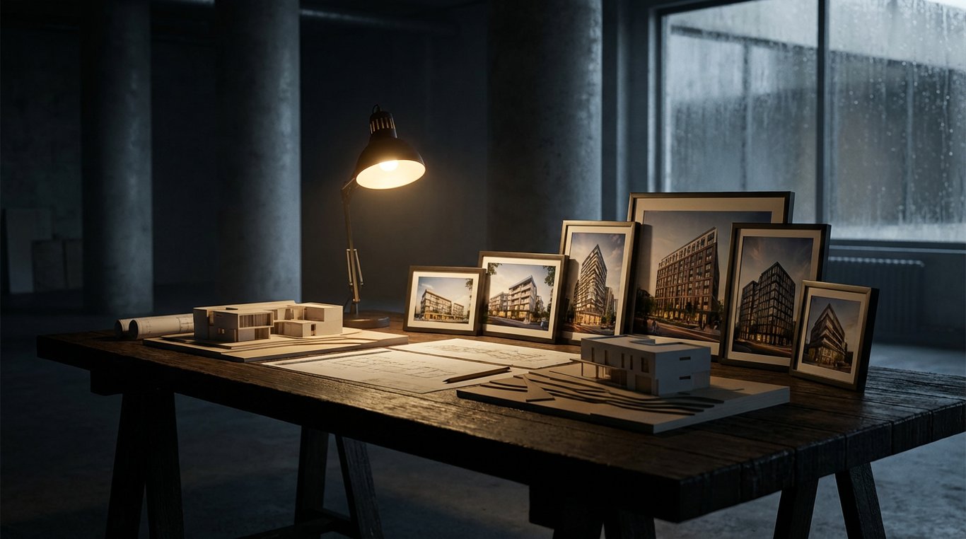 Mosaïque artistique de photographies noir et blanc et couleur désaturée disposées sur un mur de galerie d'art