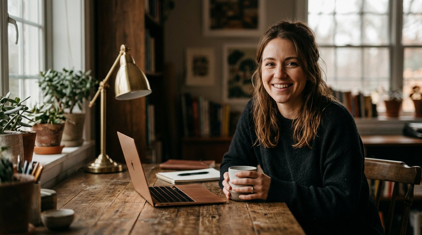 Livre de recettes ouvert avec stylo plume, tasse de café noir et herbes sur marbre