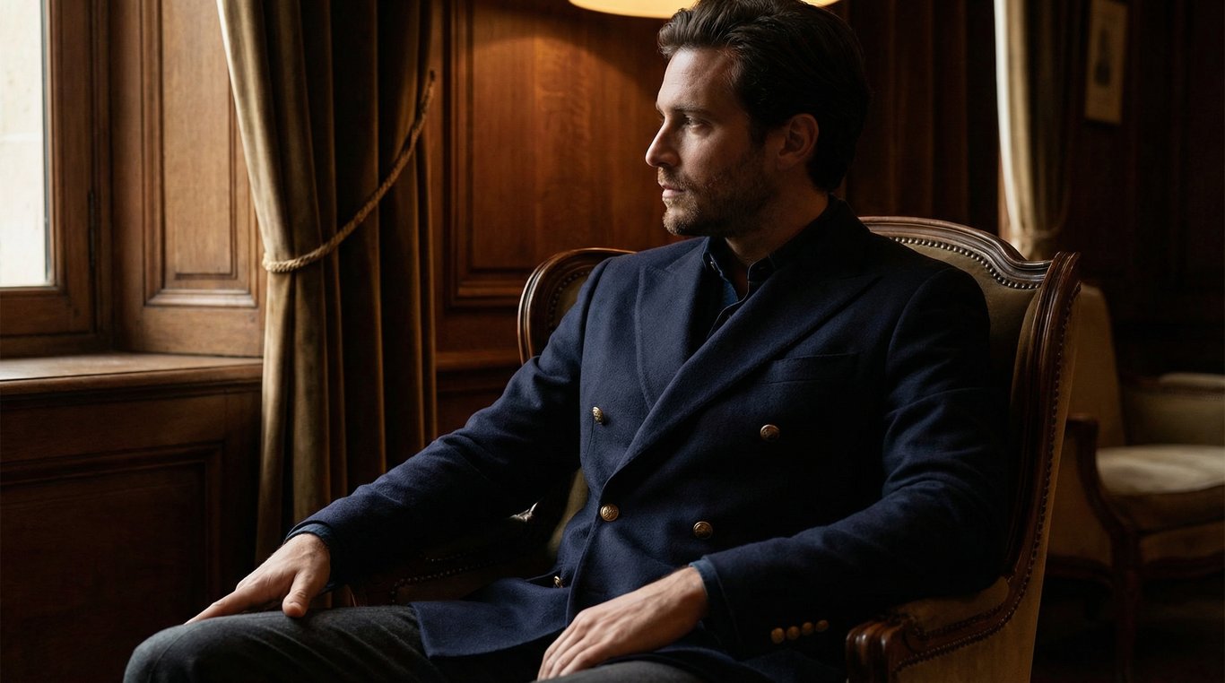 Blazer croisé en laine froide