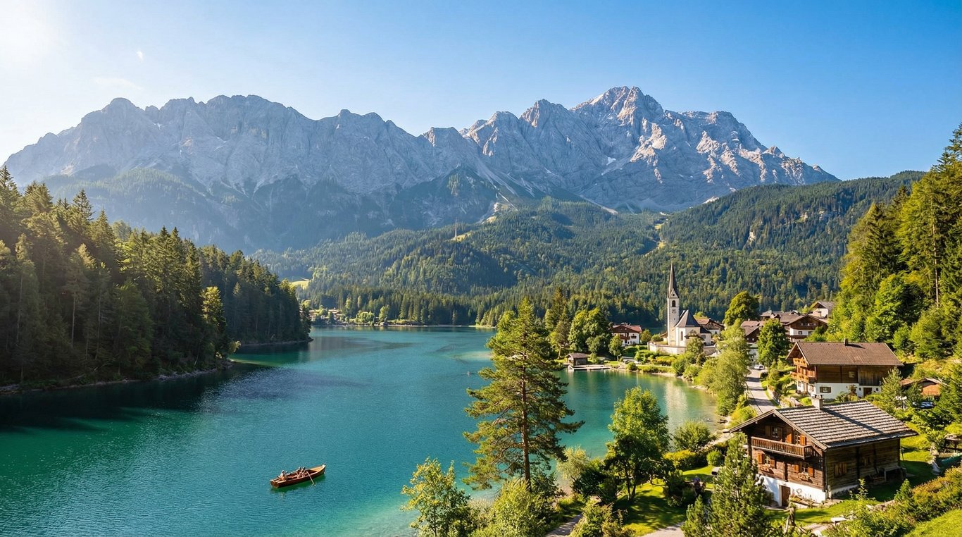 Forêt dense et château médiéval en Bavière sous ciel d’automne