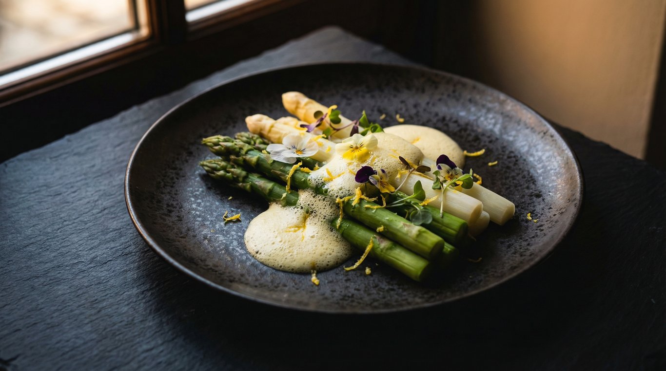 Entrée gastronomique aux herbes fraîches