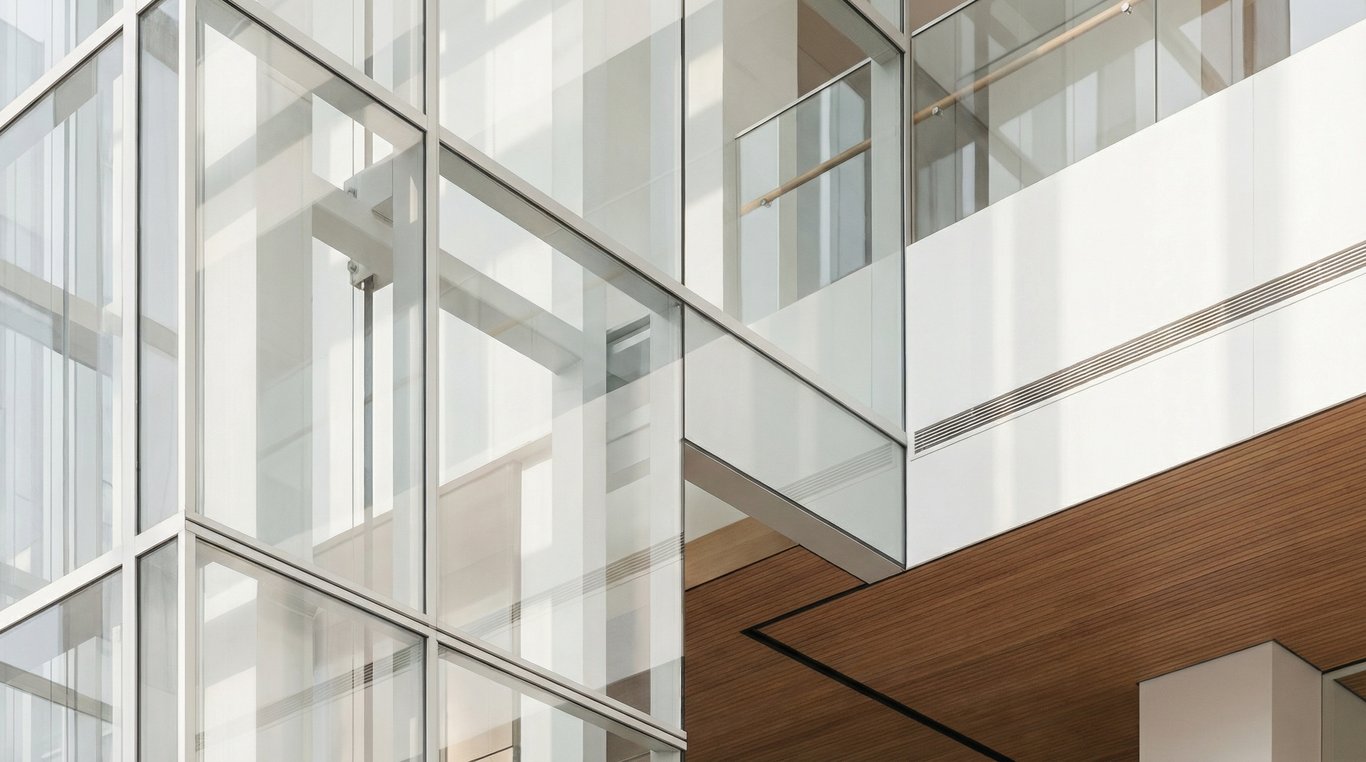 Architecture moderne et verre symbolisant la transparence