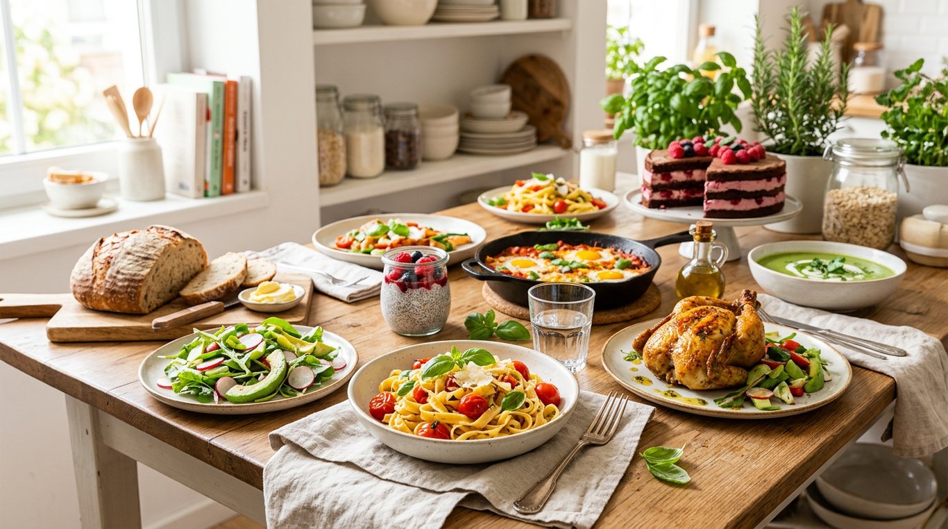 Assortiment coloré de plats du monde
