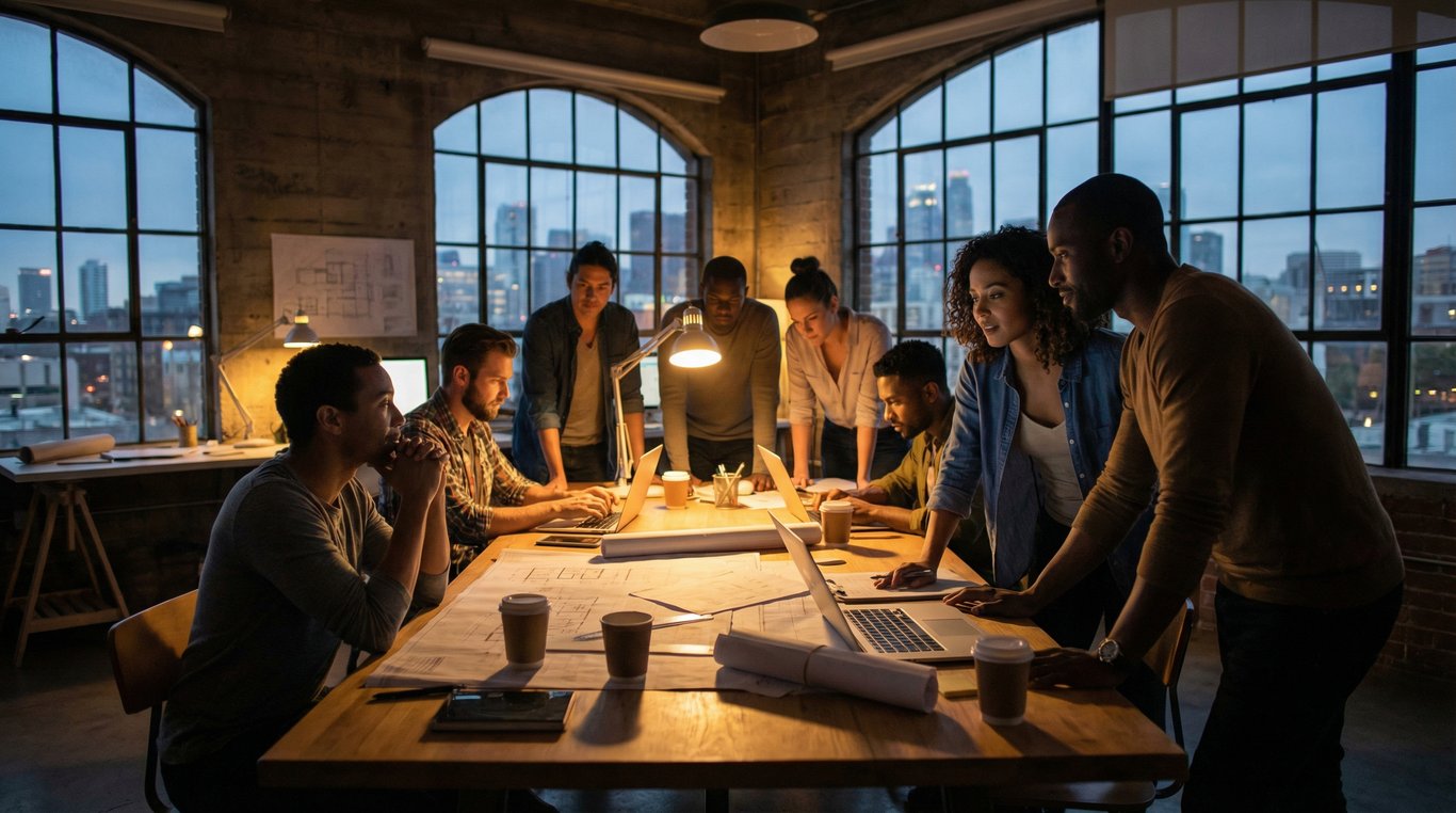 Détail des mains d'un expert examinant une peinture à la loupe, ambiance atelier de restauration, lumière chaude.
