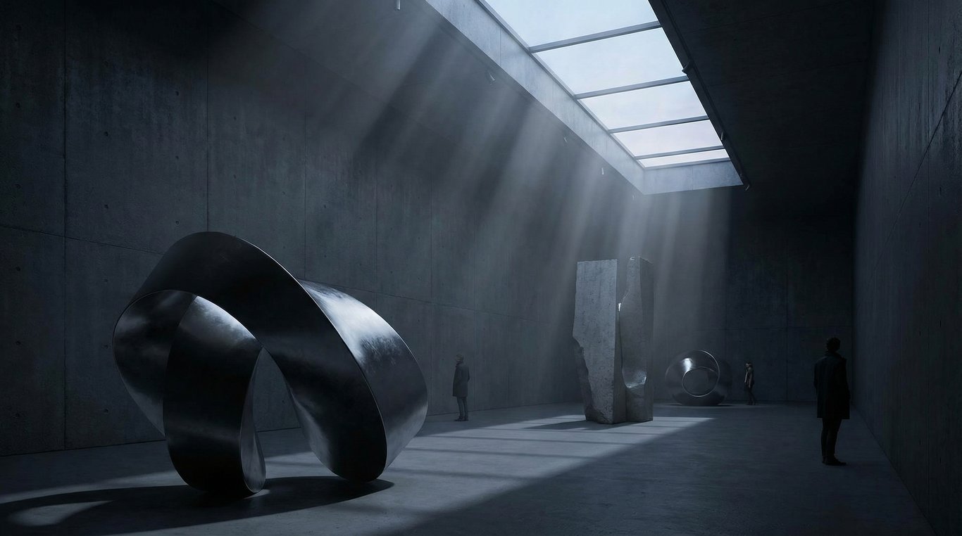 Expérience artistique interactive en ligne avec animations 3D et effets lumineux