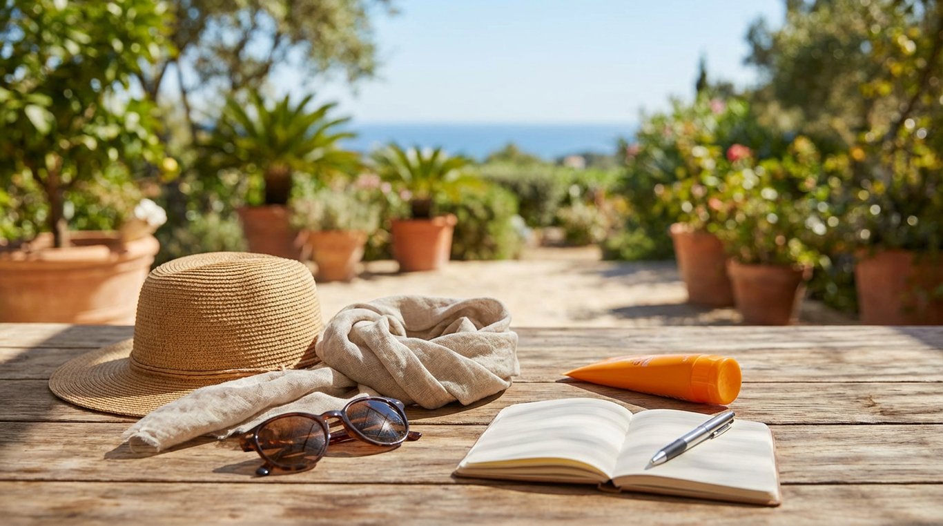 Composition automnale avec pull en maille et accessoires