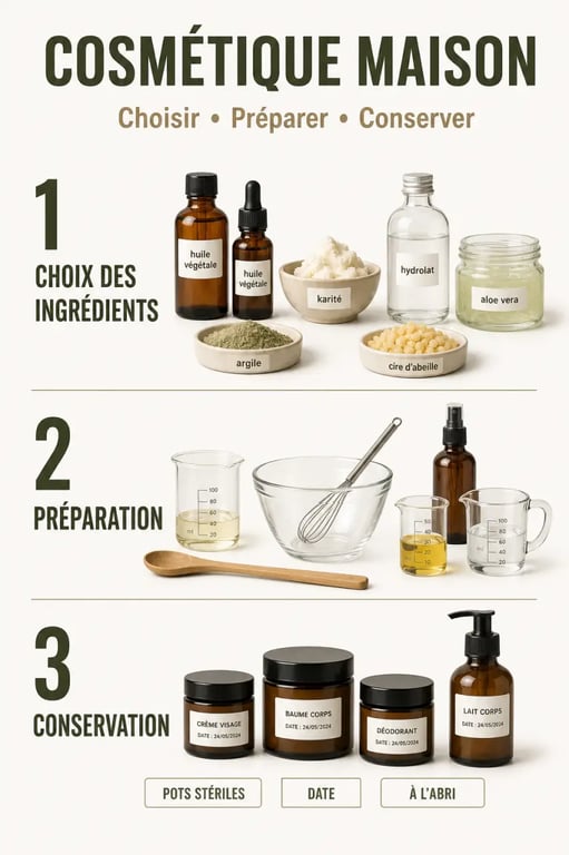Faire ses produits de beauté : ingrédients de base et organisation du plan de travail