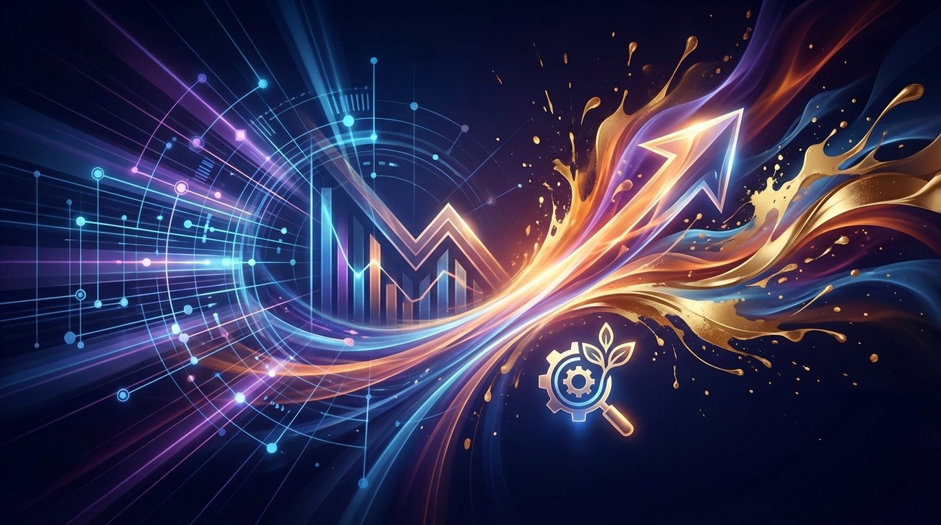 Visualisation de données marketing avec courbes et indicateurs clés