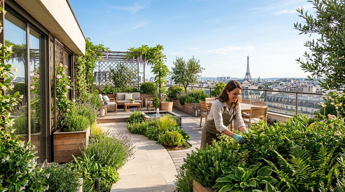 Terrasse végétalisée moderne