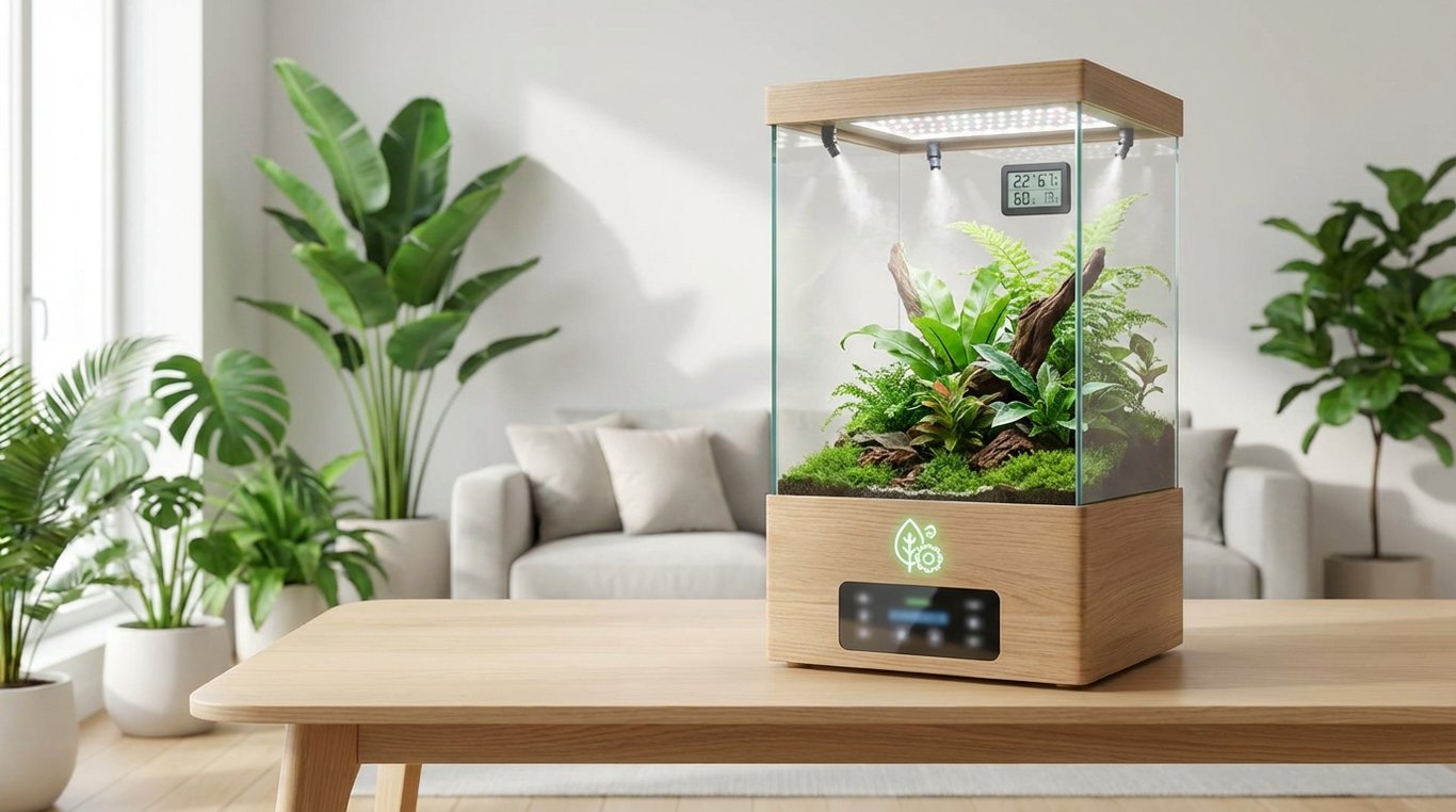 Terrarium en verre autonome