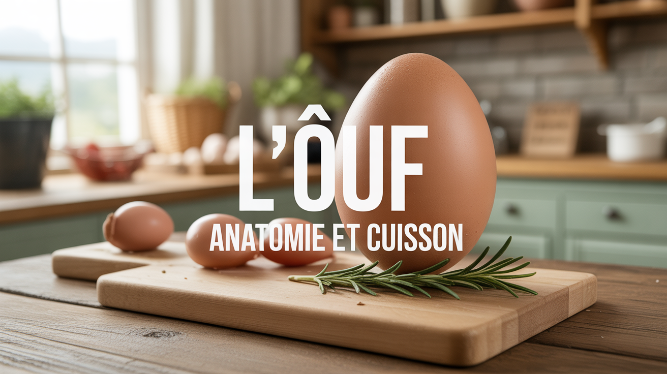 Planche anatomique de l'œuf et ses cuissons