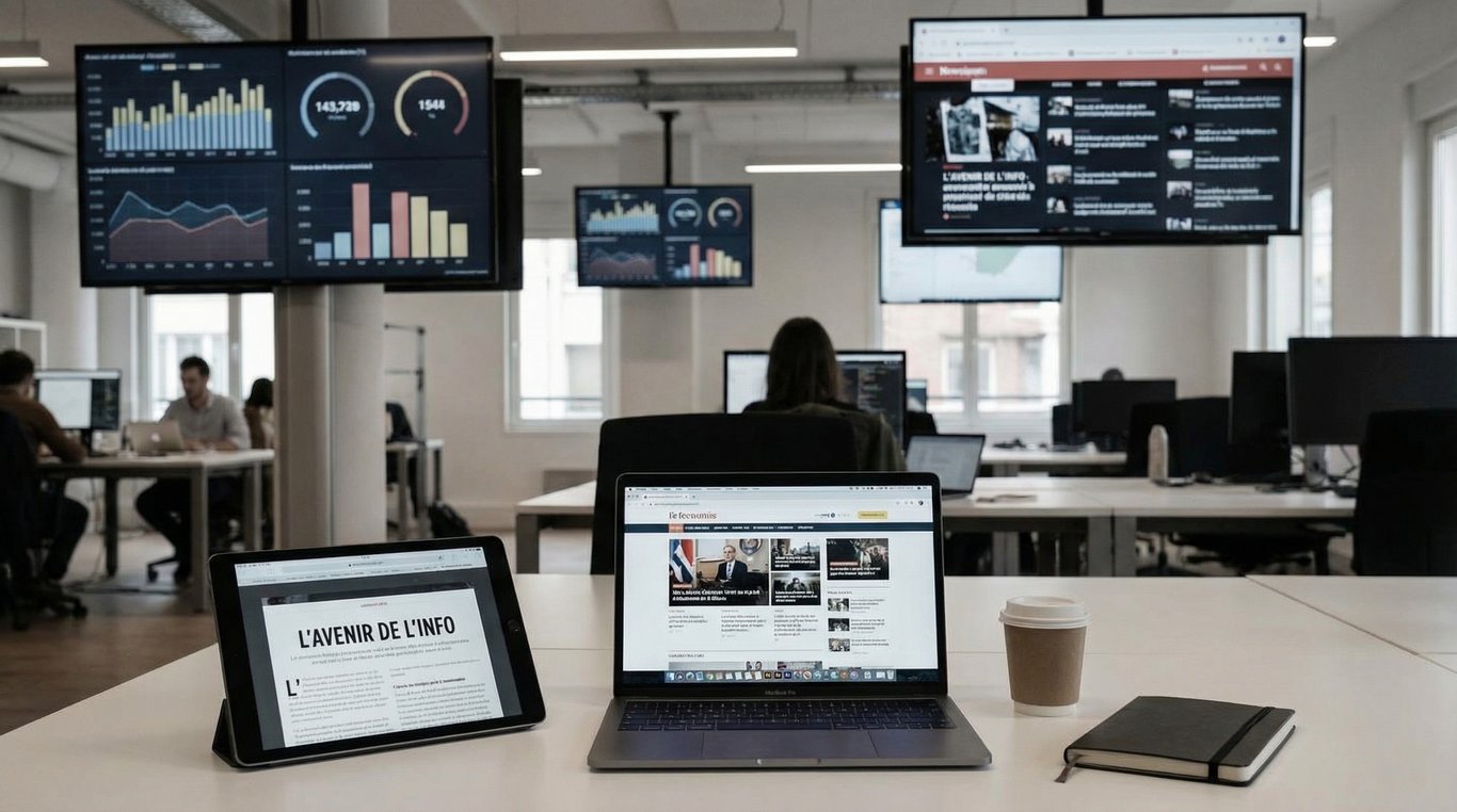 Salle de rédaction moderne en noir et blanc