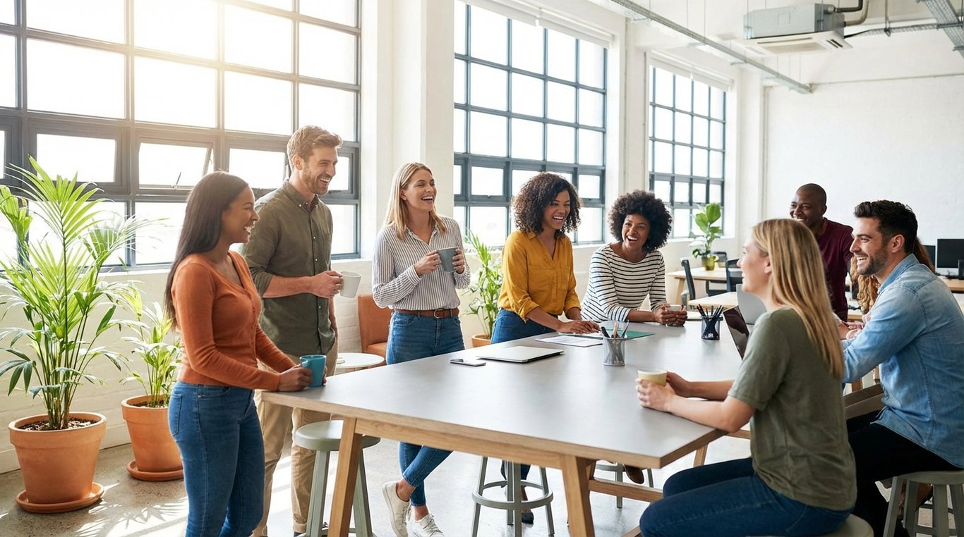Couloir moderne et épuré d'une clinique avec lumière naturelle et design minimaliste