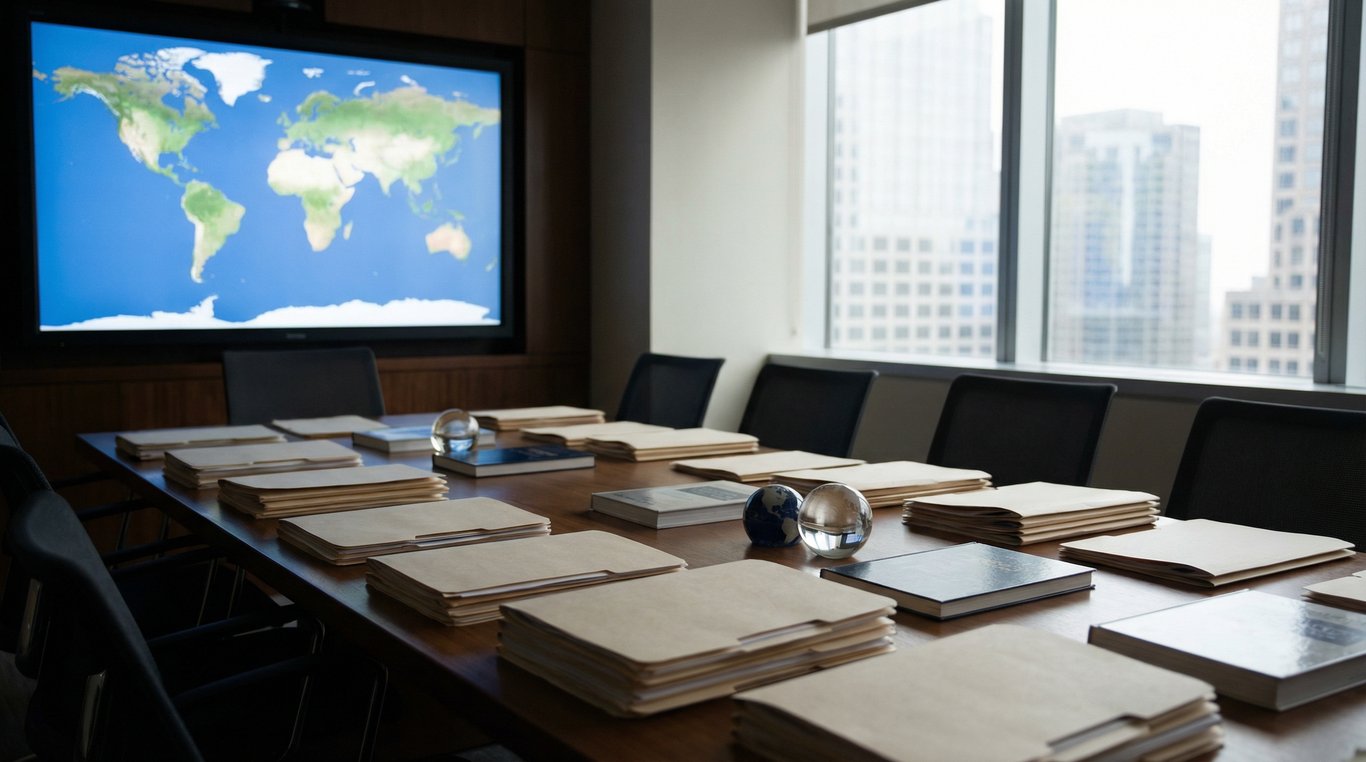 Vue aérienne abstraite assemblée internationale