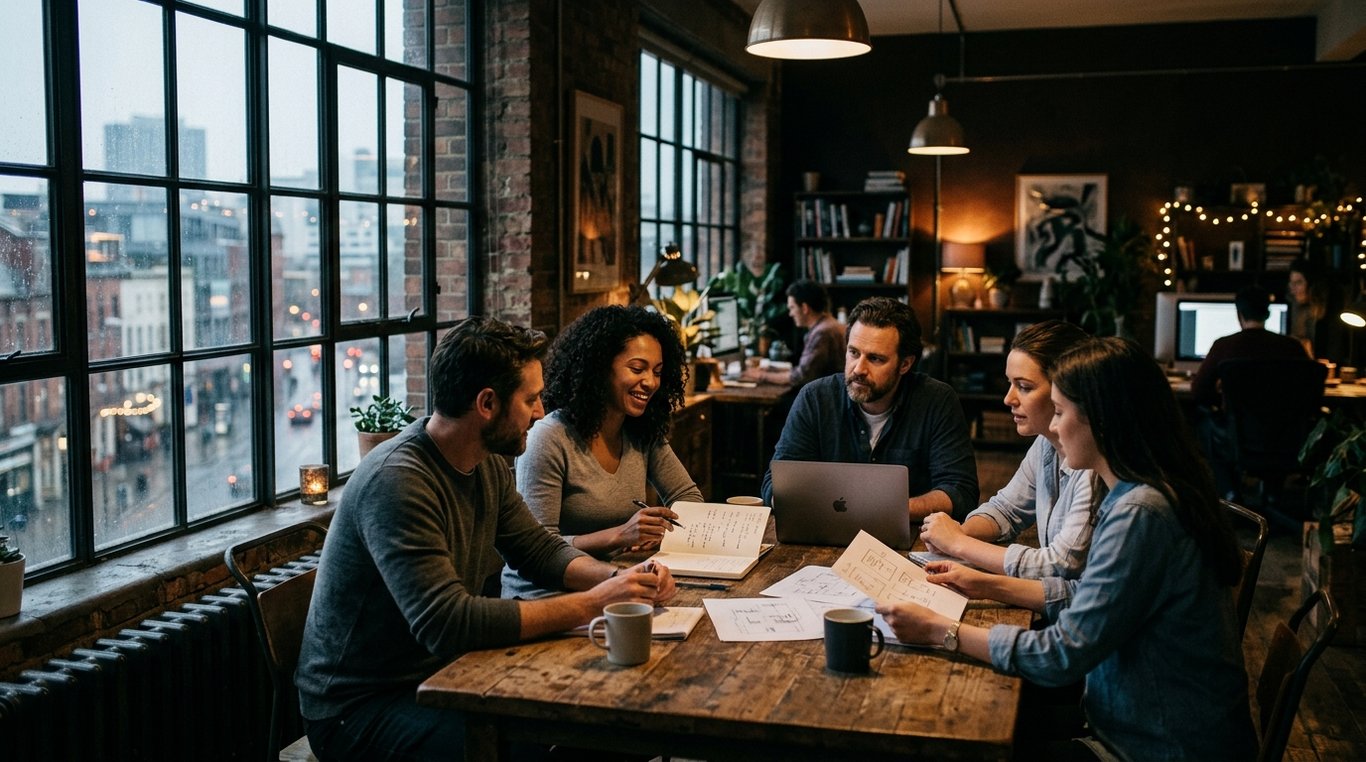 Bureau ou ruelle évoquant le raffinement et le mystère