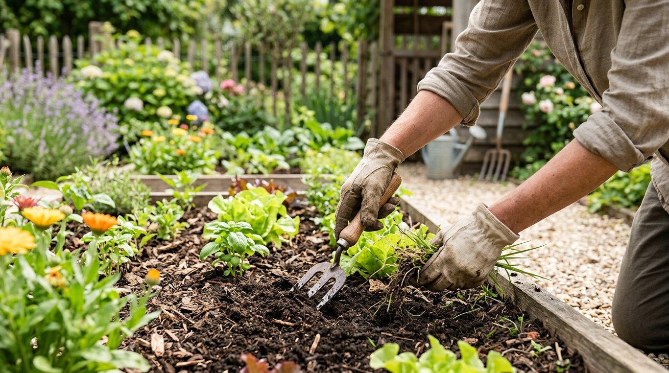 Serfouette de jardin pour travailler le sol entre les plantations