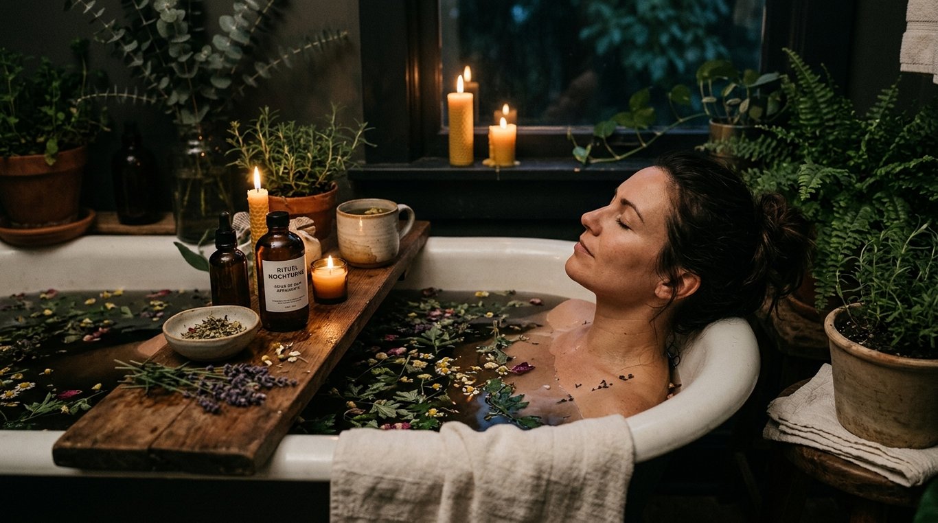 Bain aux fleurs séchées et huiles essentielles