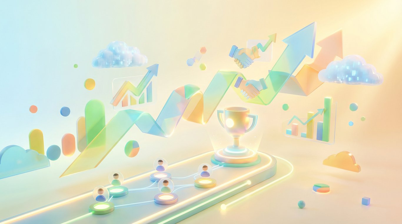Tableau de bord analytics affiché sur une tablette professionnelle avec graphiques verts en forte hausse
