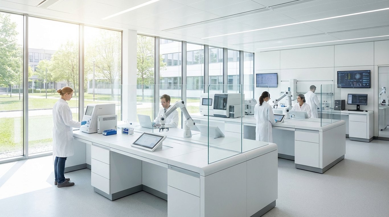 Laboratoire moderne avec équipement de haute technologie