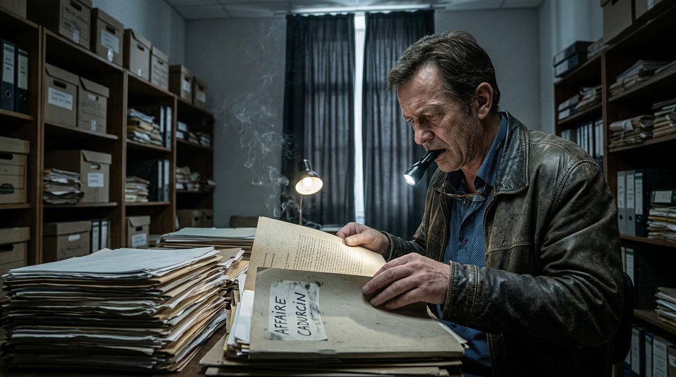 Graphiques et données sur fond sombre, style photojournalisme