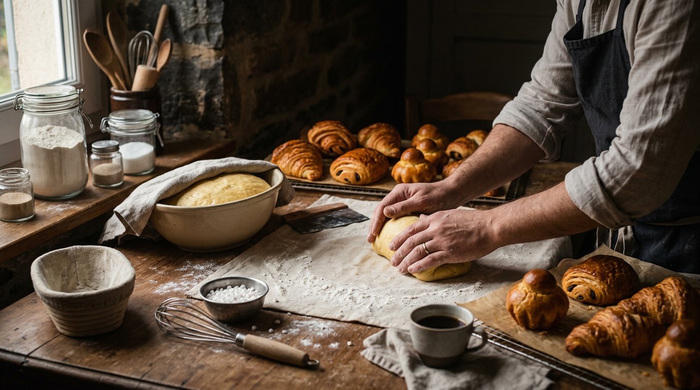 Brioches dorées et moelleuses sur une assiette